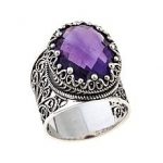 Ottoman Silver Jewelry 7.6ct Amethyst Crown Ring