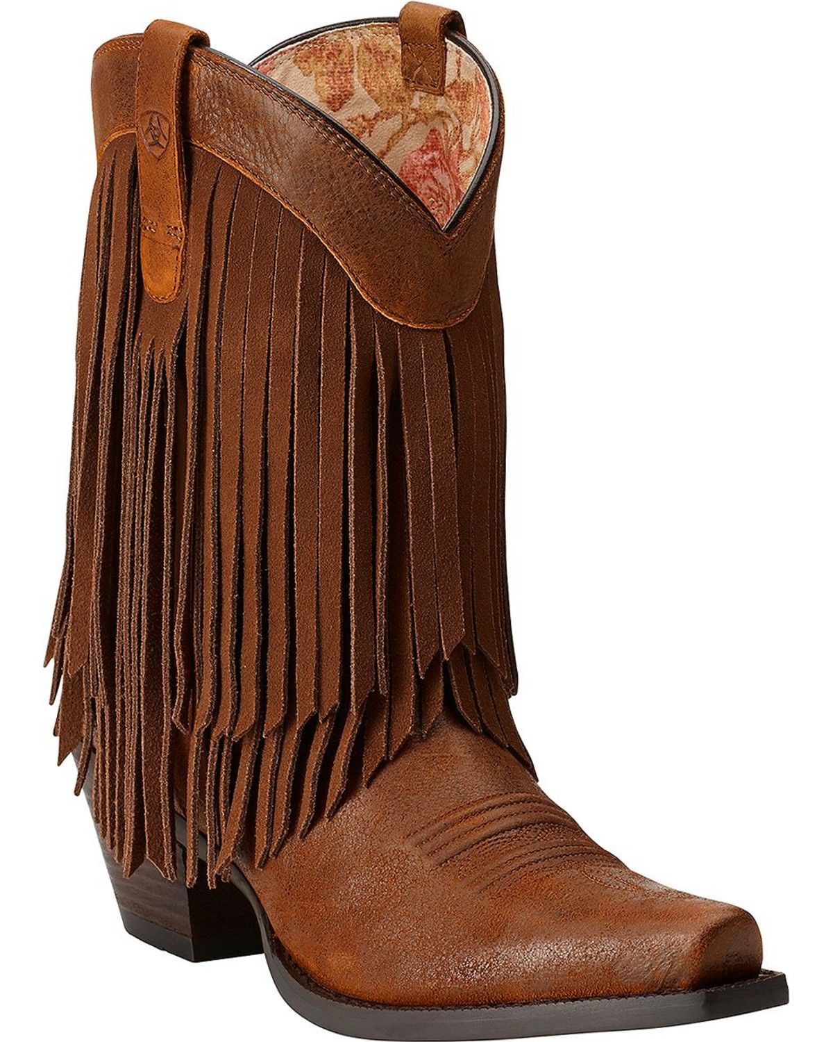 Ariat Gold Rush Fringe Cowgirl Boots - Snip Toe, Brown, hi-res