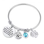 XingYue Jewelry Birthstone Charms Bangle Bracelet Family Tree of Life Charm  Bracelet Expandable Wire Bracelet for
