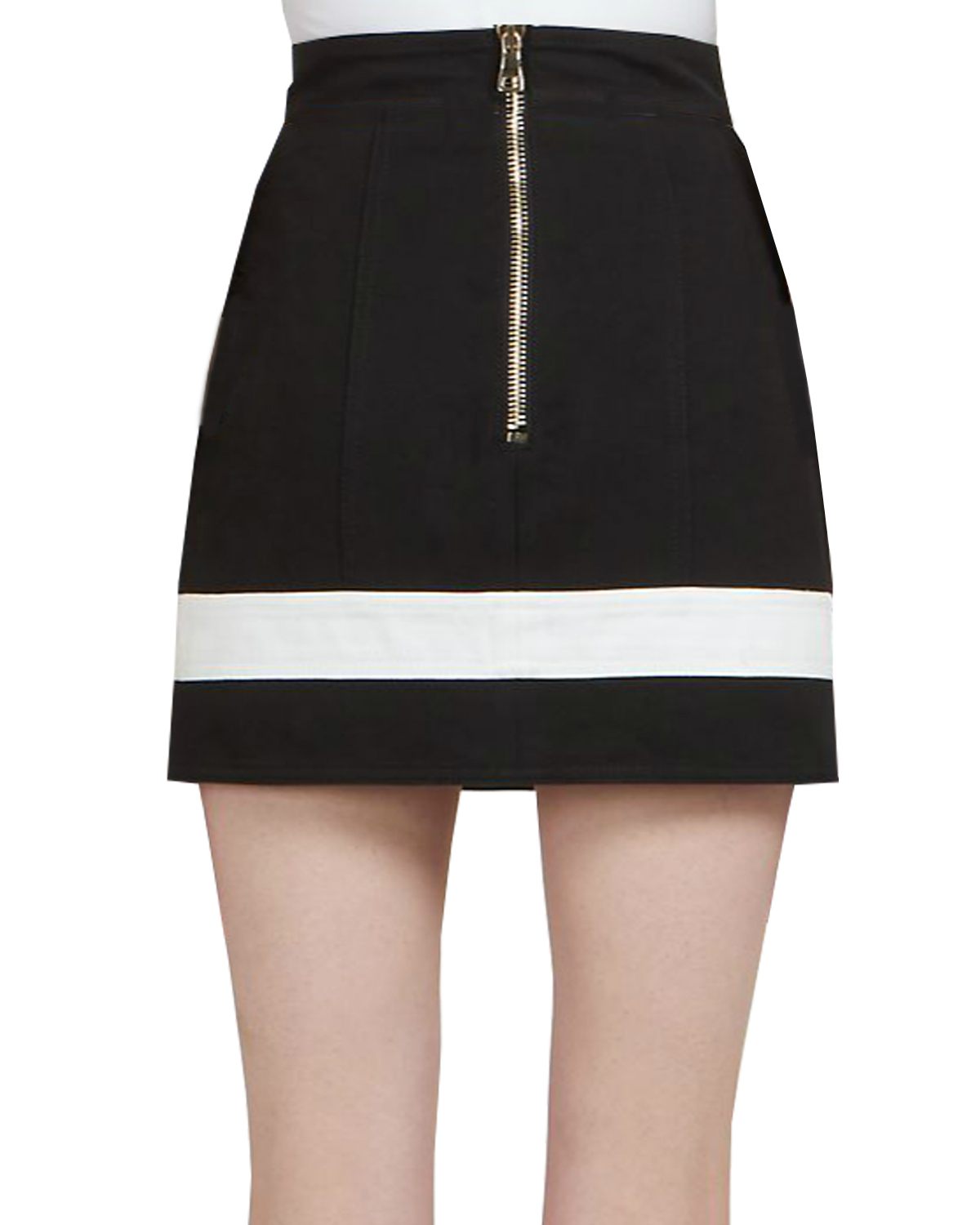 Black and White Border Mini Skirt