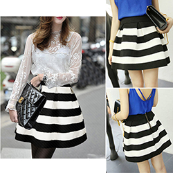 Circle Skirt - Black / White / Cotton