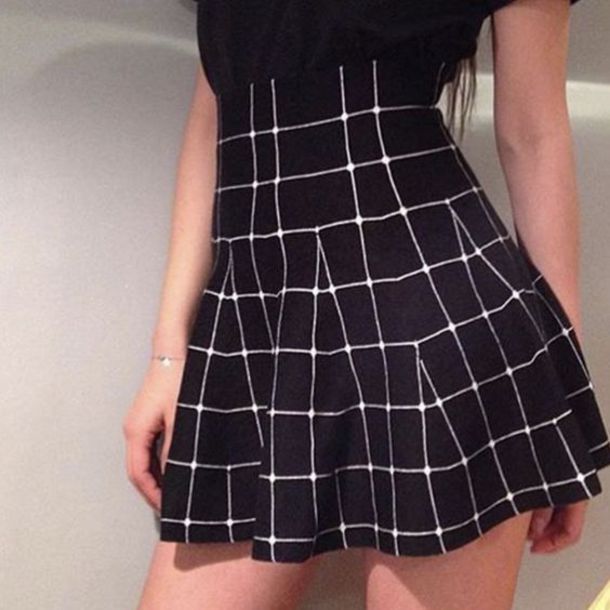 skirt black black and white white black skirt white skirt black and white  skirt grid grid