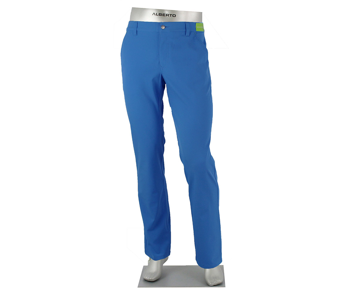 Mens Blue Golf Pants - Alberto - P5535-852 - Front