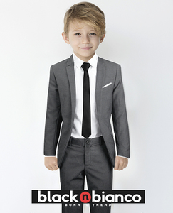 Black N Bianco Boys Slim Suit in Dark Grey. Modern, Style and Comfort