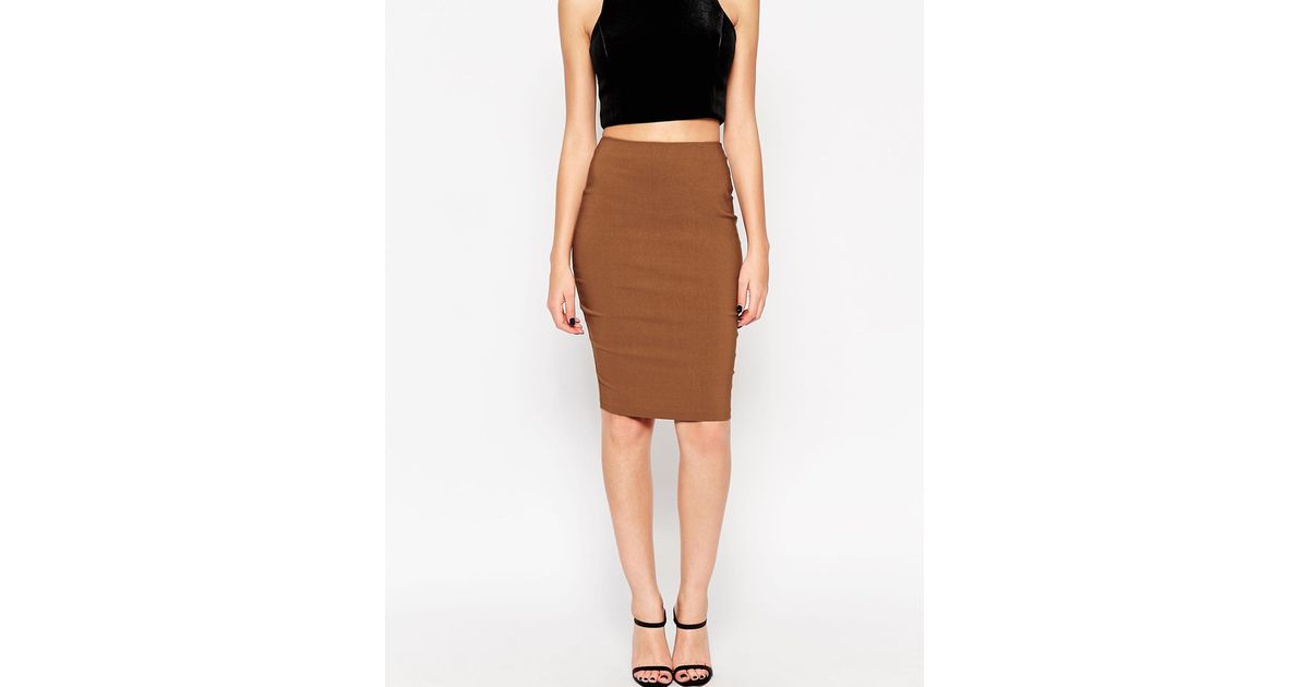 brown pencil skirts