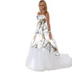 Realtree Camo Wedding Gown with Tulle in AP Snow Front View
