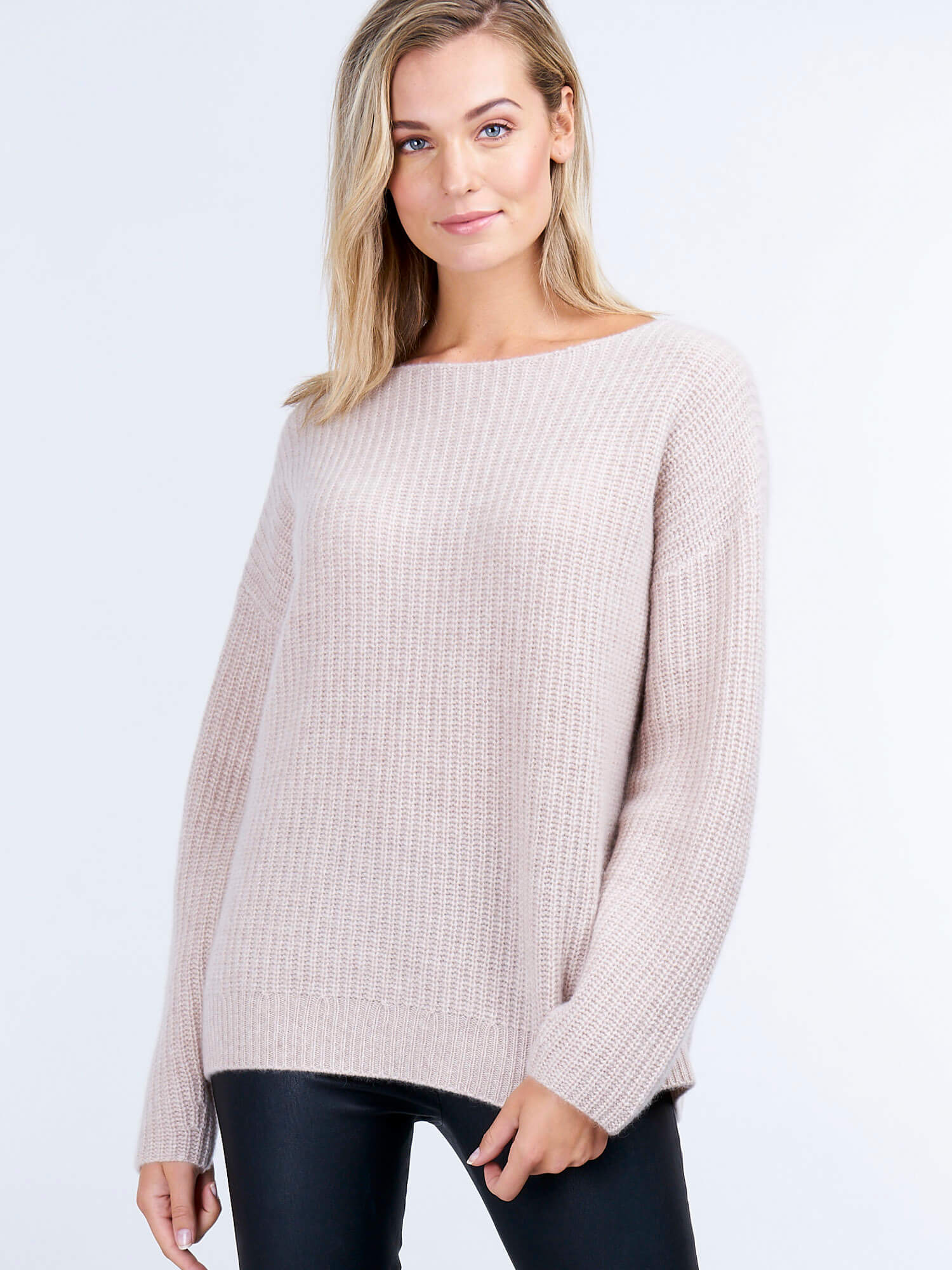Chunky ribbed cashmere pullover