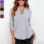 Summer Chiffon Blouse Female Sexy V-neck Long Sleeve Loose Casual Ladies  Shirts 2018 New Women Office Tops Blouses Clothes 2018 Chiffon Blouses Top  Sexy