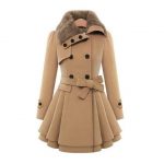 Fur Collar Winter Coats Woman For Coat Women Casaco Feminino Abrigos Mujer  A-Line New Classic Double Breasted Red Coat Sobretudo Overcoat Online with