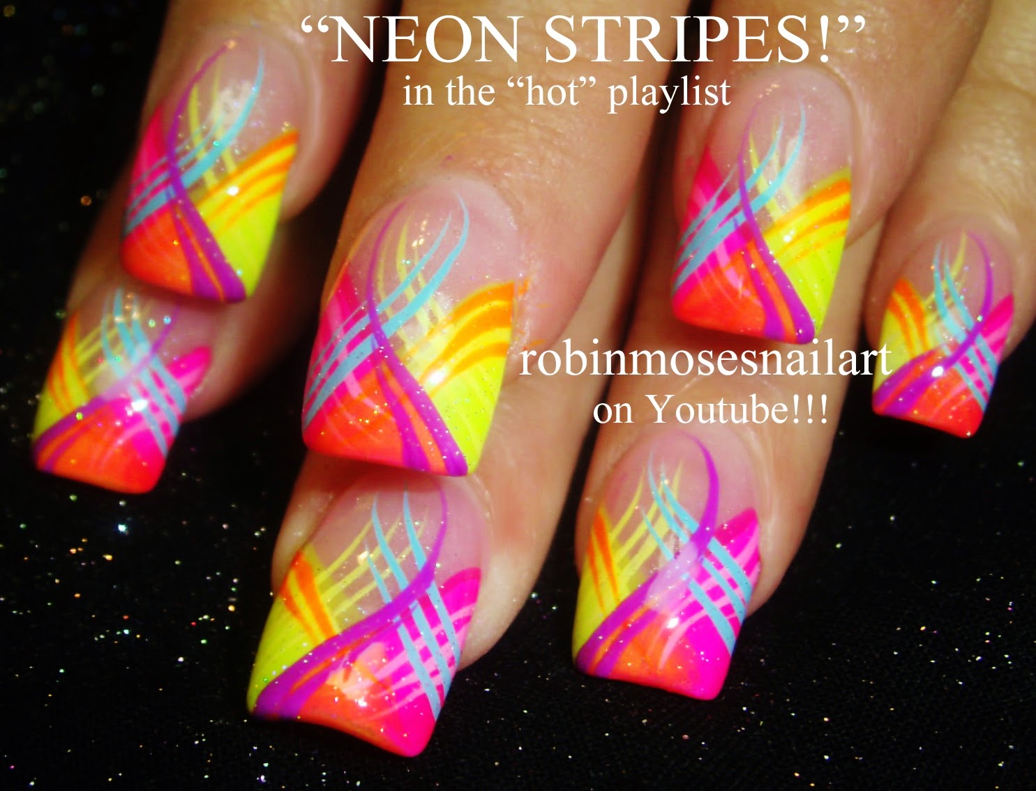 Nail Art by Robin Moses: Bright and Colorful Trendy Kiss prints!! Prom or  Spring Nail Art Design up for Wednesday!