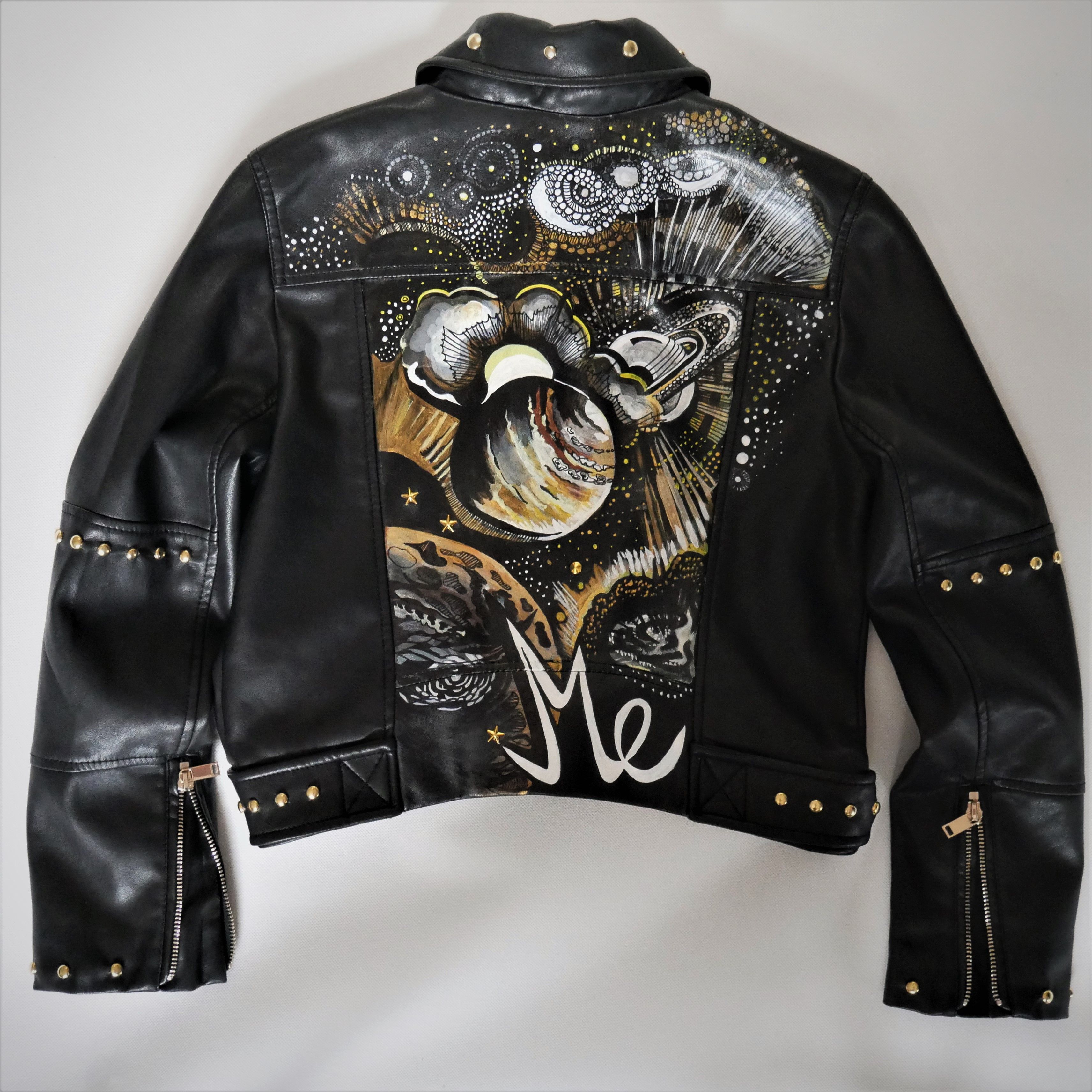 hand-painted jacket, custom jacket, custom leather jacket, biker jacket,
