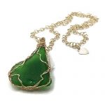 Genuine Sea Glass Pendant | Handmade Designer Statement Boho Beach Jewelry  | Beach Lover Gifts Sale