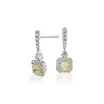 Yellow Diamond Drop Earrings in 14k White and Yellow Gold (1.22 ct. tw.