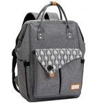 Lekebaby Large Diaper Bag Backpack for Mom in Grey with Arrow Print