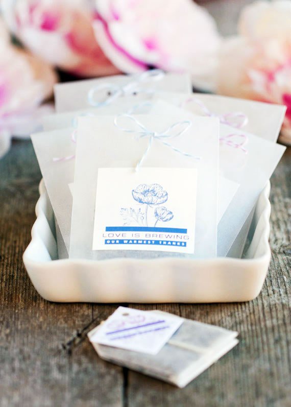 DIY tea bag wedding favors