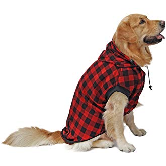 #2 PAWZ Road Large Dog Plaid Shirt Coat Hoodie Pet Winter Clothes Warm and  Soft