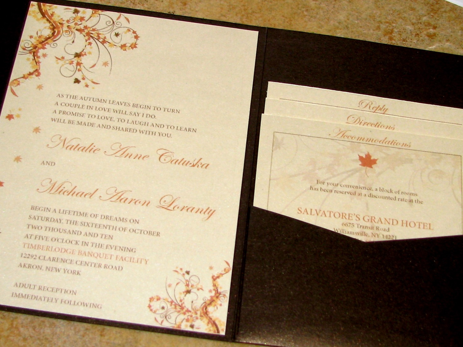 fall wedding invitations kits