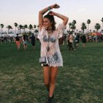 Last minute festival outfits, layer a sheer t-shirt dress over a bralette  and shorts. For a more bohemian look add pieces of jewelry and loose waves  in your