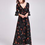 Alisa Pan Long Sleeve Floral Print Maxi Dress