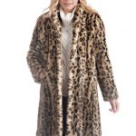 Leopard Signature Knee Length Faux Fur Coat - 1