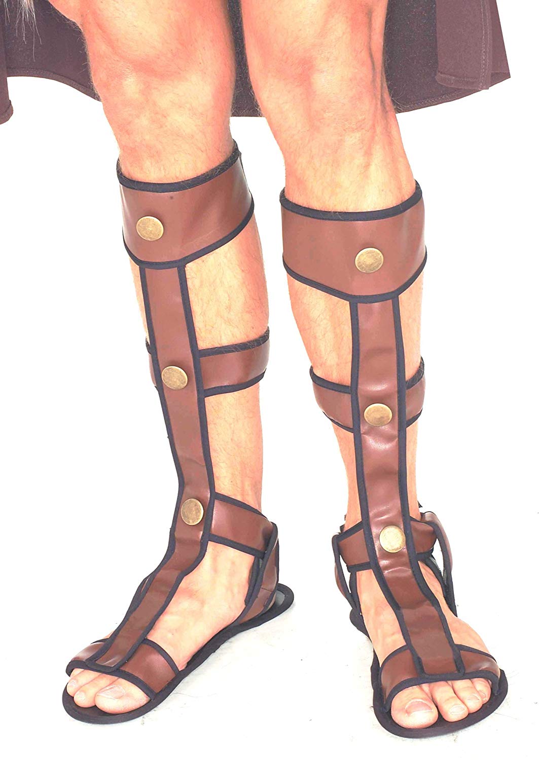 Traveller Location: Forum Novelties Roman Gladiator Sandals, Brown, One Size:  Clothing