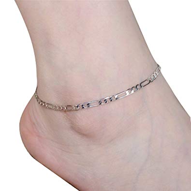 Traveller Location: Bolayu Women Lady Simple Fashion Gold Anklet Metal Chain Anklets  (Silver): Jewelry
