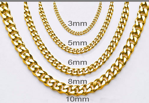 Women Mens Stainless Steel Necklace Curb Gold Chain Bracelet Lobster clasp  | eBay
