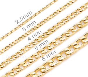 Image is loading Mens-womens-kids-14K-Gold-Plated-Stainless-Steel-