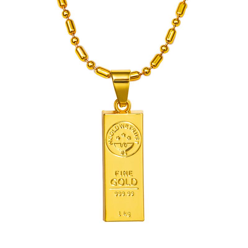 Wholesale Australian Hot Sale Men Hip Hop Chain Jewelry 18K Gold Plated  Bullion Pendant Necklace Trendy Bullion Necklaces Diamond Necklace Necklaces  For