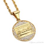 Wholesale Fashion Charm Men Stainless Steel 18k Gold Plated Necklaces The  Last Supper Pendant Punk Rock Micro Men Hip Hop Costume Jewelry Chain  Necklace