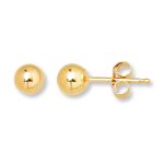Ball Stud Earrings 4mm 14K Yellow Gold. Tap to expand