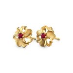 Floral Heart Stud Earrings