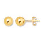 Ball Stud Earrings 5mm 14K Yellow Gold. Tap to expand