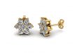 diamond flower stud women earring in 14K yellow gold FDEAR1081GE NL YG