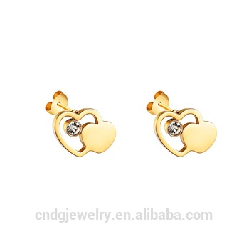 gold heart earrings for women
