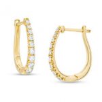 T.W. Certified Diamond Hoop Earrings in 14K Gold (H/