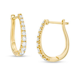 T.W. Certified Diamond Hoop Earrings in 14K Gold (H/