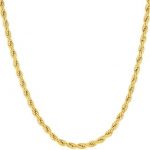 3MM Diamond-cut Rope Chain Necklace in 14K Gold BOXED