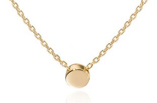 Traveller Location: S.Leaf Gold Tiny Dot Necklace Sterling Silver Ball Pendant  Circle Necklace (Gold): Jewelry