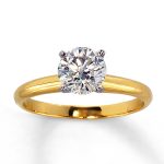 Diamond Solitaire Ring 1 carat Round 14K Yellow Gold