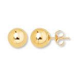 Ball Stud Earrings 8mm 14K Yellow Gold. Tap to expand