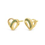 Traveling Heart Stud Earrings - Gold