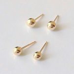 14K Gold Filled Ball Stud Earrings, Small Gold Stud Earrings, Men Earrings,  Modern Minimalist Earrings, Unisex Earrings, Gift for Her