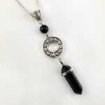 Black Onyx Moon Phase Pendant on Silver Plated Chain - Black Onyx Necklace,  Onyx Pendant, Onyx Jewelry, Gothic Jewelry, Gothic Pendant, Goth