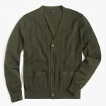 italian merino wool cardigan sweater in forest green :