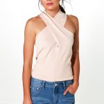 Willow Compact Rib Wrap Front Halter Neck Top