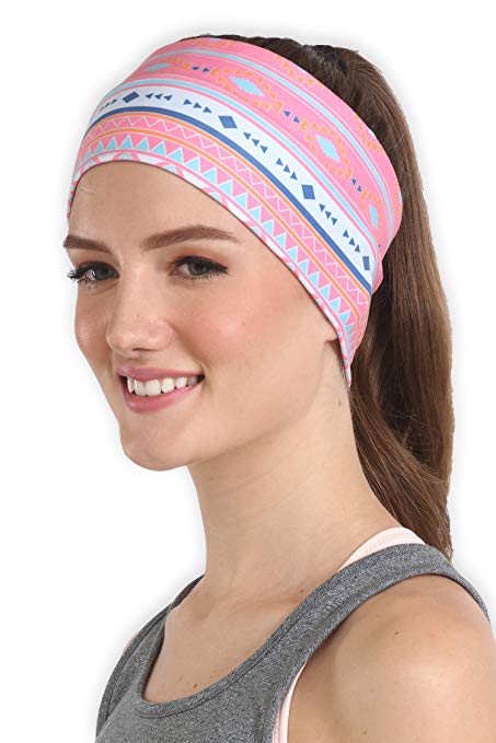 Workout Headband for Women & Men - Wide, Moisture Wicking & Non-Slip  Exercise