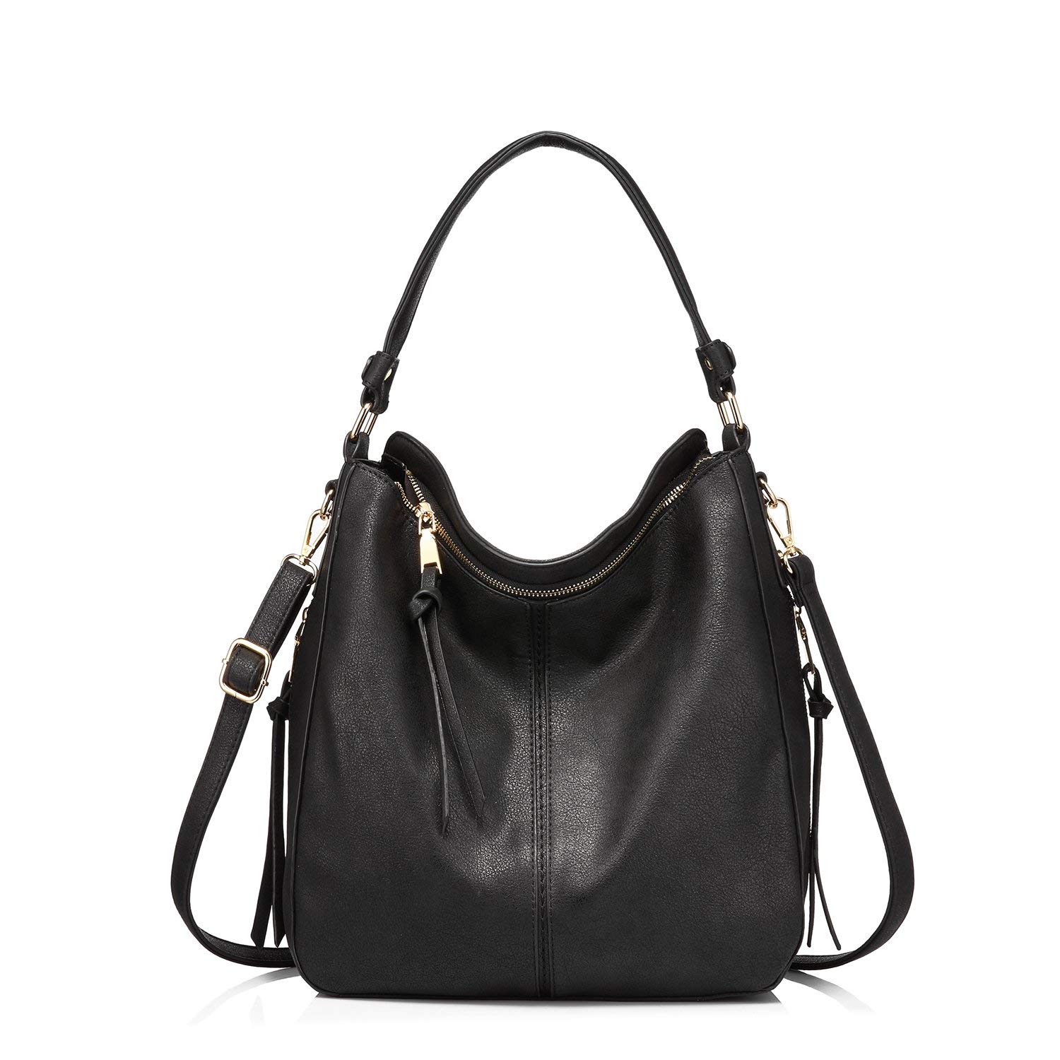 Traveller Location: Handbags for Women Large Designer Ladies Hobo bag Bucket Purse  Faux Leather in Small Size, Black: Shoes