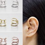 925 Sterling Silver Earrings, Ear Cuff Earring, Gold Plated Earrings, Rose  Gold Plated Earrings (Code : E72A)