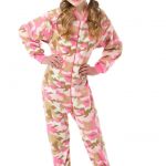 Kids Pink Camouflage Fleece Onesie Footie Pajamas for Girls